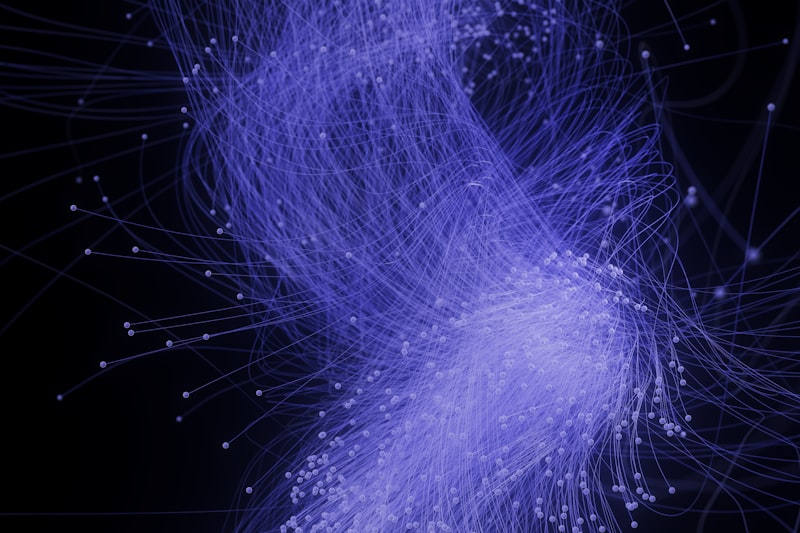 Illustration abstraite de réseaux de neurones pour l'IA et RAG